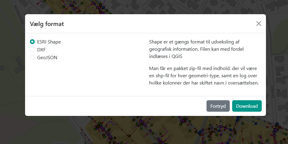 Eksport af ledningspakke