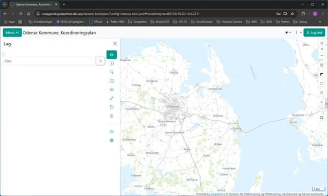 Startvisningen i Map Connect, Koordineringsplan