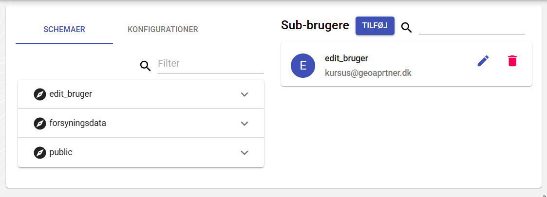 Åbn skemaindstillinger via pil og tandhjul