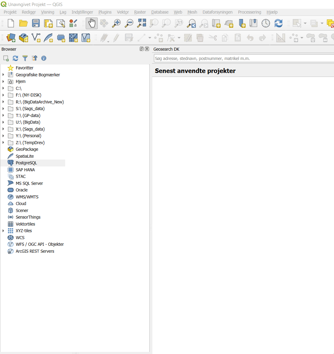 Tilføjelse af PostgreSQL-database i QGIS