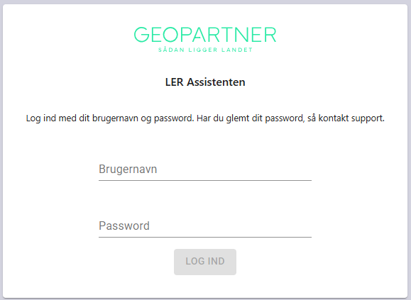 LER-Assistent, log ind