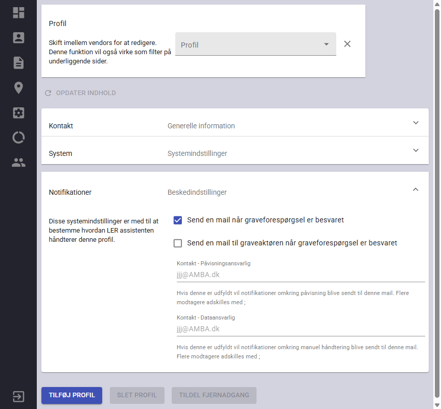 LER-Assistent profilopsætning