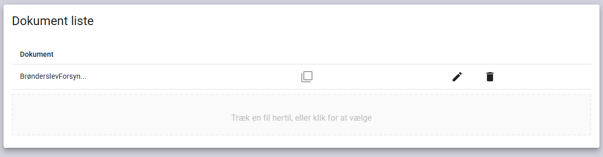 Dokumenter tilføjes som bilag