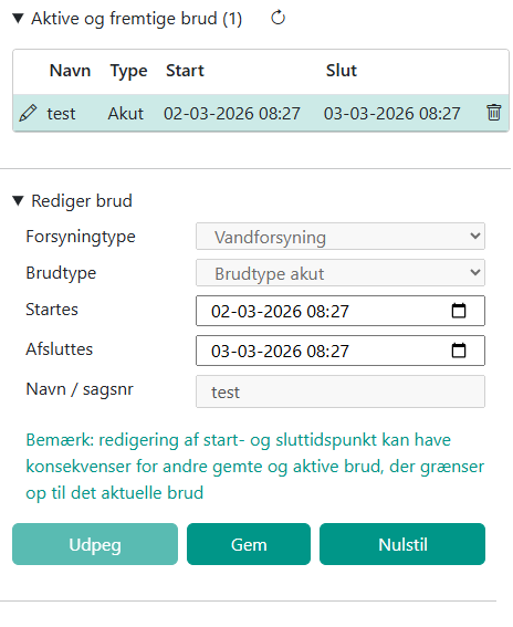 Lukkeplansmodul redigering