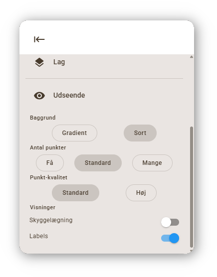 Udseende af punktskyen