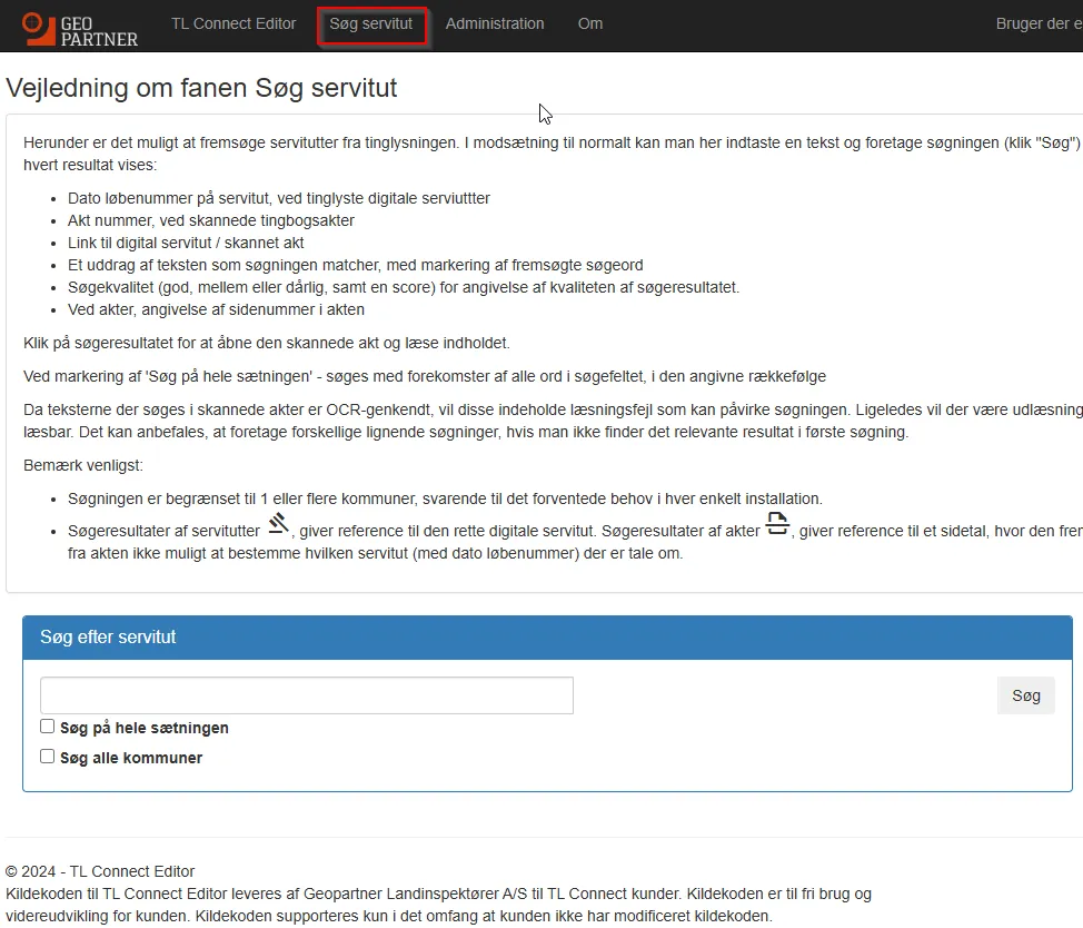 Indtastningsfelter i TL Editor