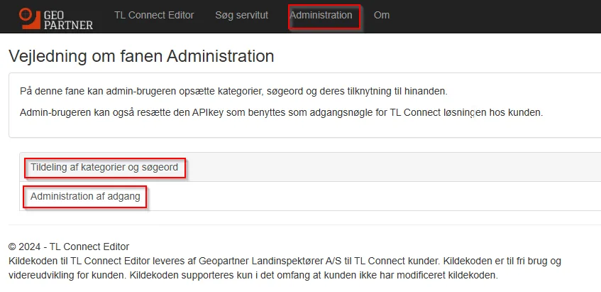 Indtastningsfelter i TL Editor