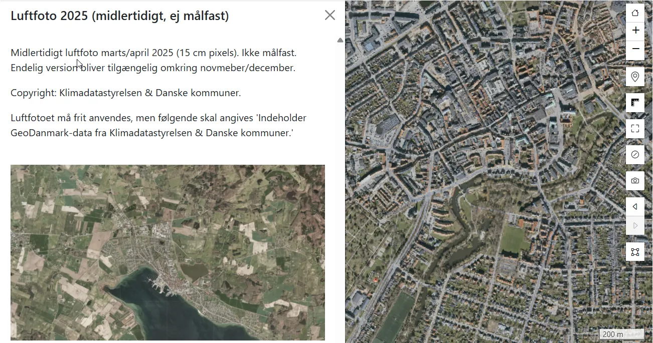 Map Connect-menuen - detaljeret info om baggrundskort